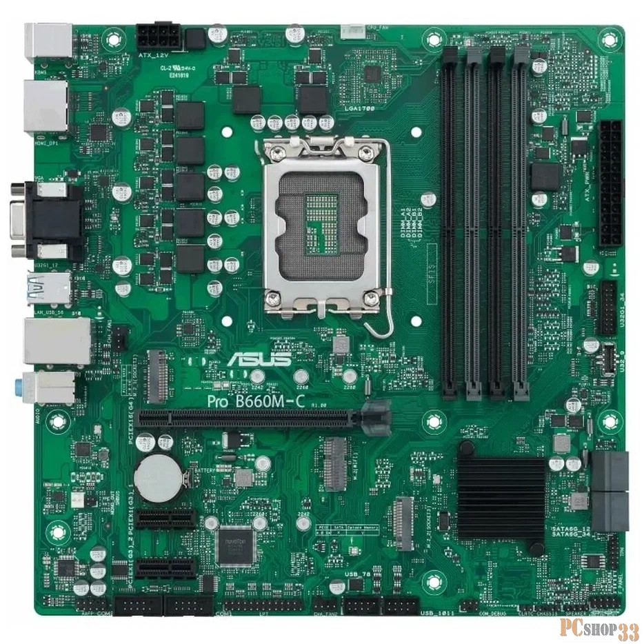 Материнская плата Asus PRO B660M-C-CSM Soc-1700 Intel B660 4xDDR5 mATX AC`97 8ch(7.1) GbLAN RAID+VGA+HDMI+DP