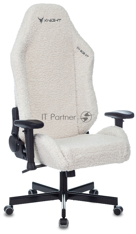 Кресло игровое Knight T1 молочный экомех с подголов. крестовина металл