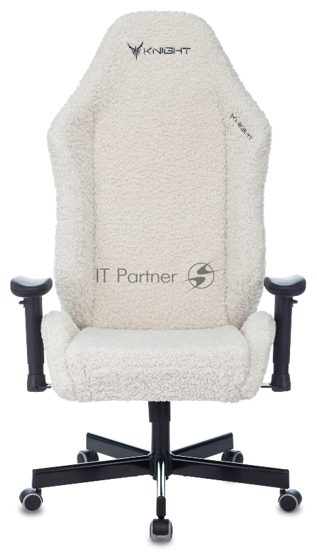 Кресло игровое Knight T1 молочный экомех с подголов. крестовина металл
