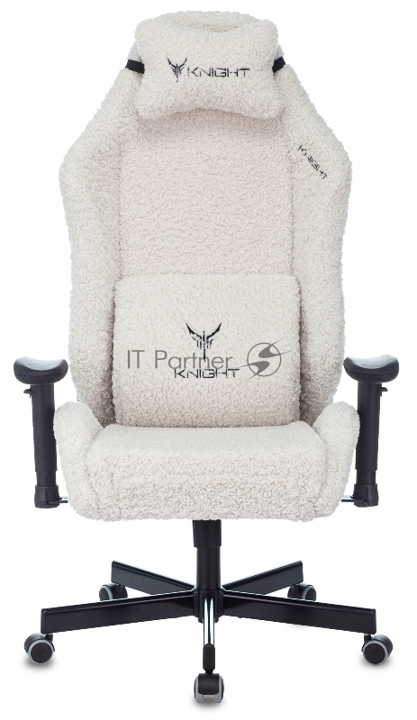 Кресло игровое Knight T1 молочный экомех с подголов. крестовина металл