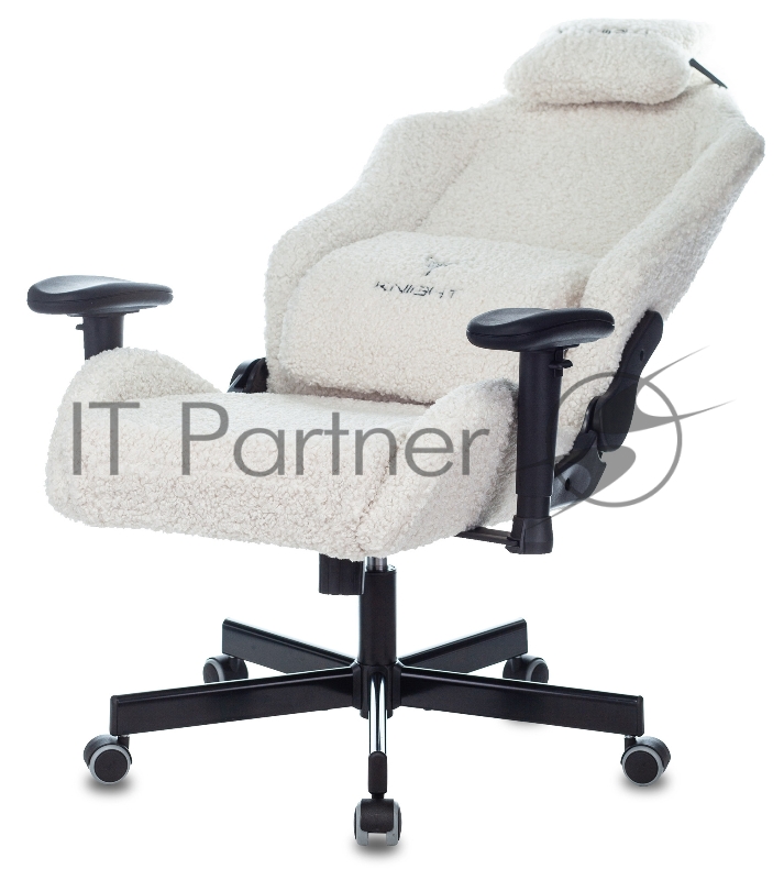 Кресло игровое Knight T1 молочный экомех с подголов. крестовина металл