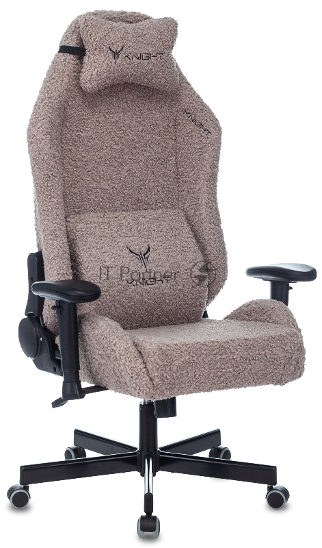 Кресло игровое Knight T1 серый экомех с подголов. крестовина металл