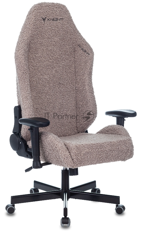 Кресло игровое Knight T1 серый экомех с подголов. крестовина металл