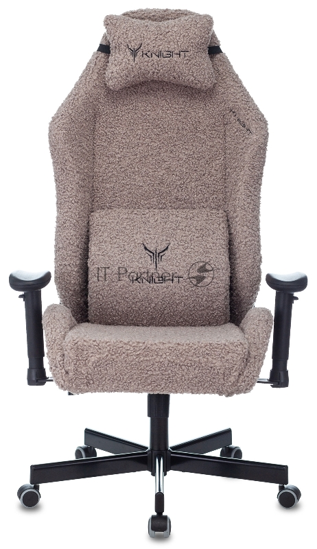Кресло игровое Knight T1 серый экомех с подголов. крестовина металл