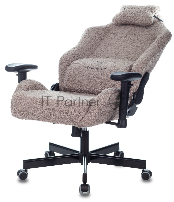 Кресло игровое Knight T1 серый экомех с подголов. крестовина металл