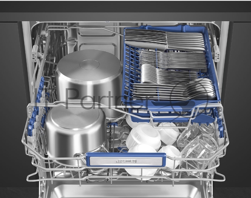 Встраиваемая посудомоечная машина SMEG/ Полностью встраиваемая посудомоечная машина, 60 см, Загрузка 13 комплектов посуды, 5 программ, 1/2 загрузка,уровень шума: 43 дБ(А),класс энергоэффективности C,LED-подсветка