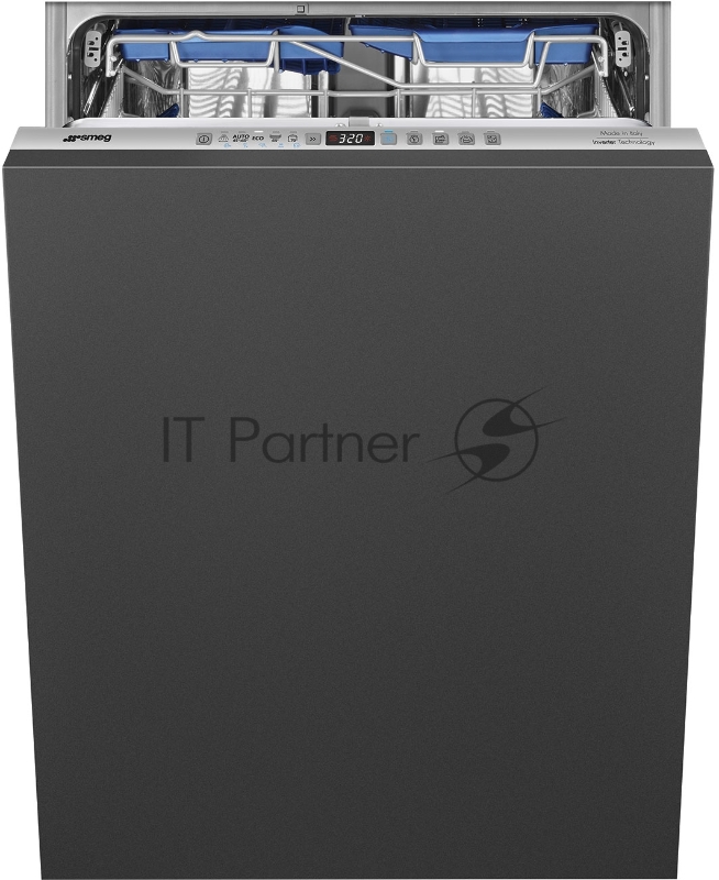 Встраиваемая посудомоечная машина SMEG/ Полностью встраиваемая посудомоечная машина, 60 см, Загрузка 13 комплектов посуды, 5 программ, 1/2 загрузка,уровень шума: 43 дБ(А),класс энергоэффективности C,LED-подсветка