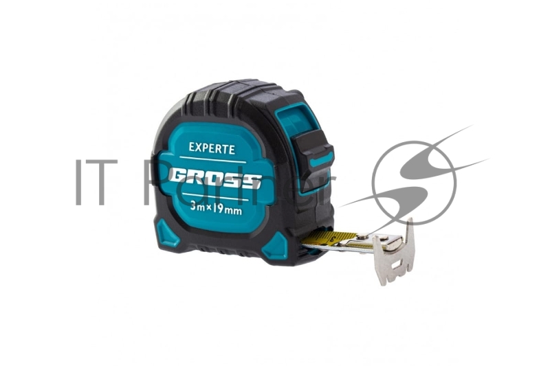 Рулетка Experte, 3 м x 19 мм, двухкомпон. корпус, магнит, двухстор. разметка, нейлон// Gross