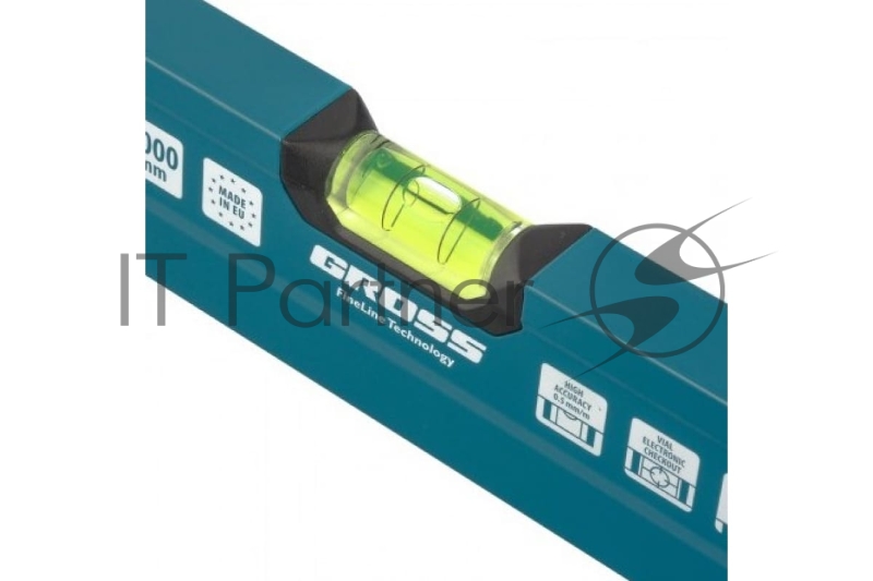 Уровень алюминиевый, 1200 мм, 2 рукоятки, фрезеровка, 3 глазка, Prazision// Gross