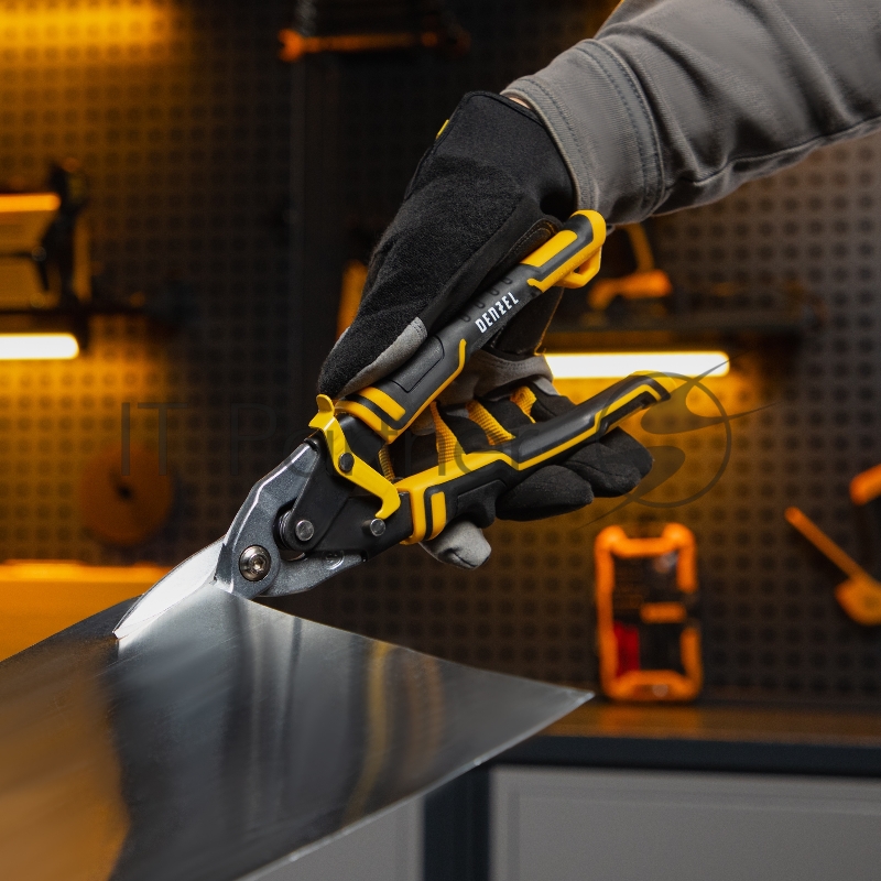 Ножницы по металлу,270мм, прямой рез,сталь-CrMo, трехкомп.рук-ки // Denzel