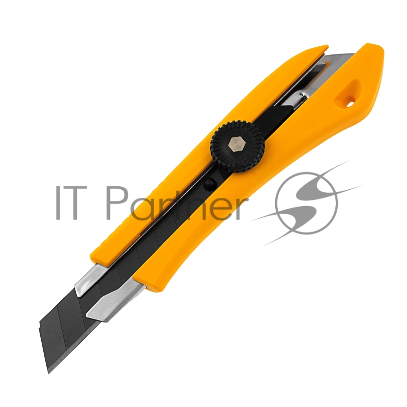 Нож, 18 мм, сменное лезвие, SK4, метал. направляющая, винтовой фиксатор// Denzel