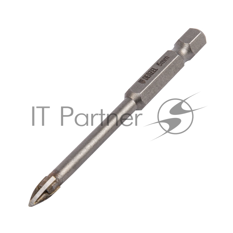 Сверло по керамической плитке 5 мм, крестовая пластина, 6-гр. хвостовик// Denzel