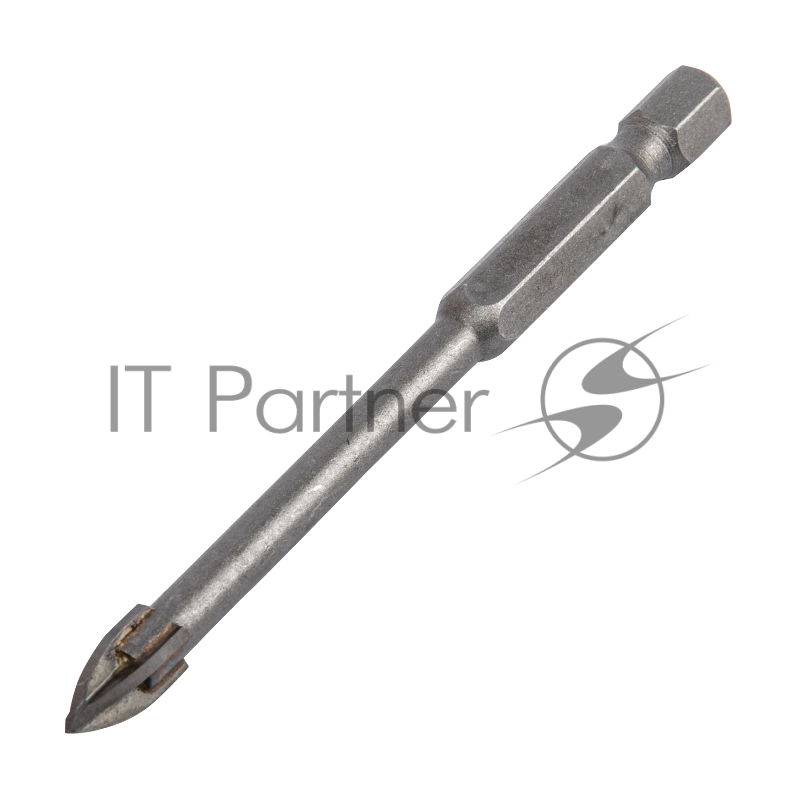 Сверло по керамической плитке 6 мм, крестовая пластина, 6-гр. хвостовик// Denzel