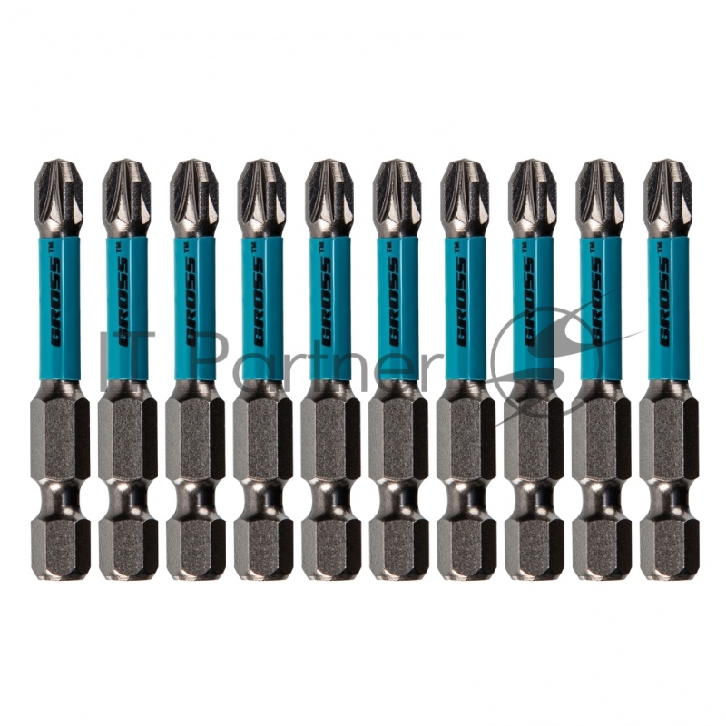 Набор бит торсионных PZ3x50 мм, для ударных шуруповертов, 10 шт.// Gross