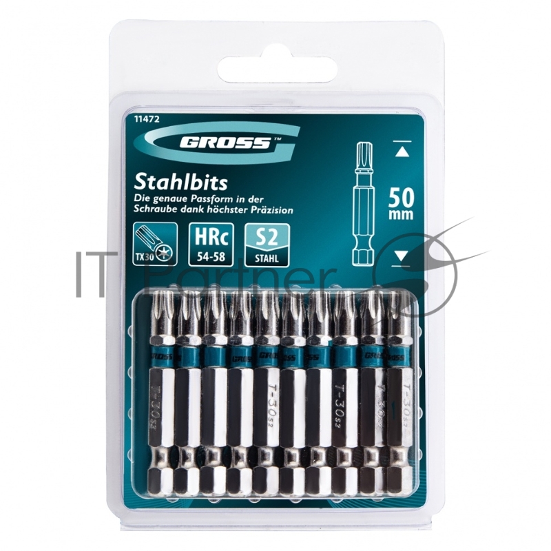 Набор бит TORX 30х50, сталь S2, 10 шт.// Gross