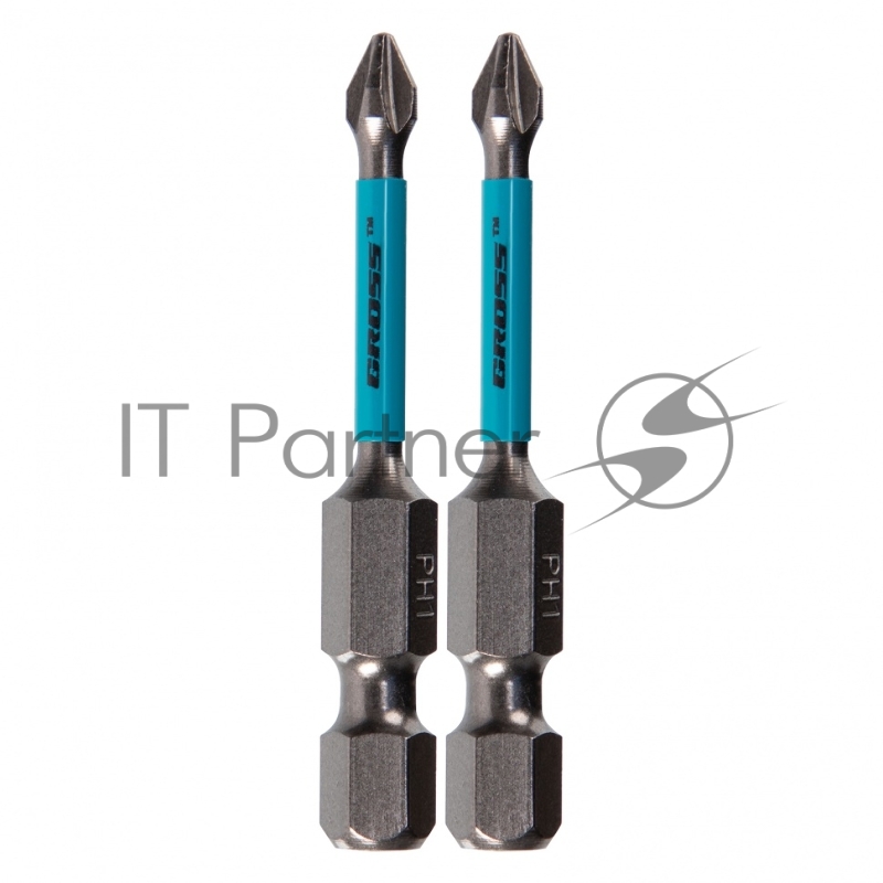 Набор бит торсионных PH1x50 мм, для ударных шуруповертов, 2 шт.// Gross