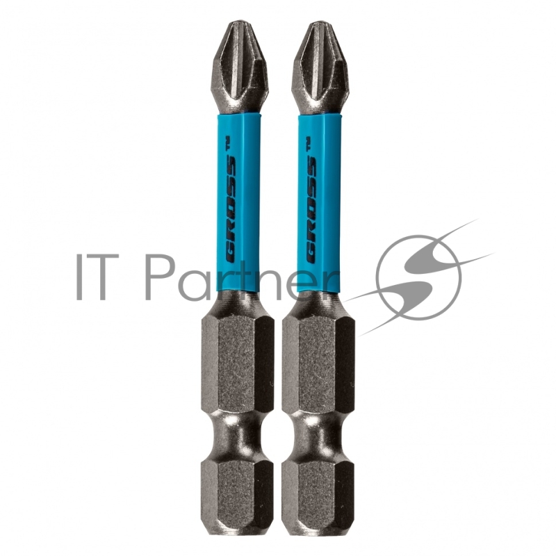 Набор бит торсионных PH2x50 мм, для ударных шуруповертов, 2 шт.// Gross