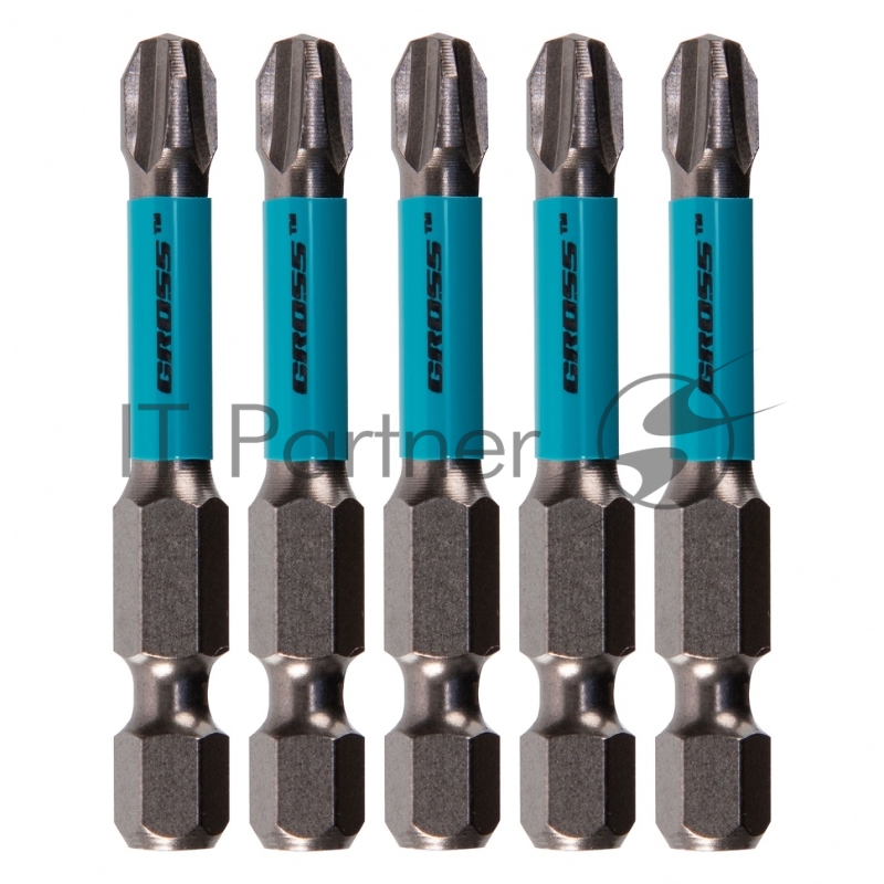 Набор бит торсионных PH3x50 мм, для ударных шуруповертов, 5 шт.// Gross