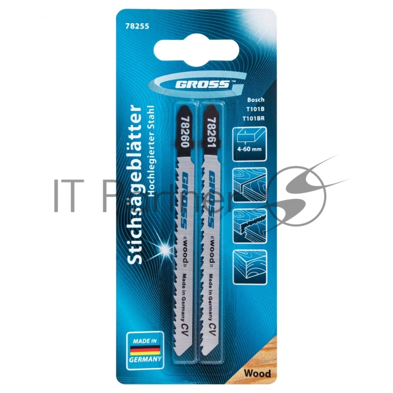 Набор полотен для электролобзика по дереву, 2шт. (T101B, T101BR)// Gross