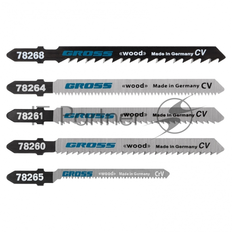 Набор полотен для электролобзика по дереву, 5шт.// Gross