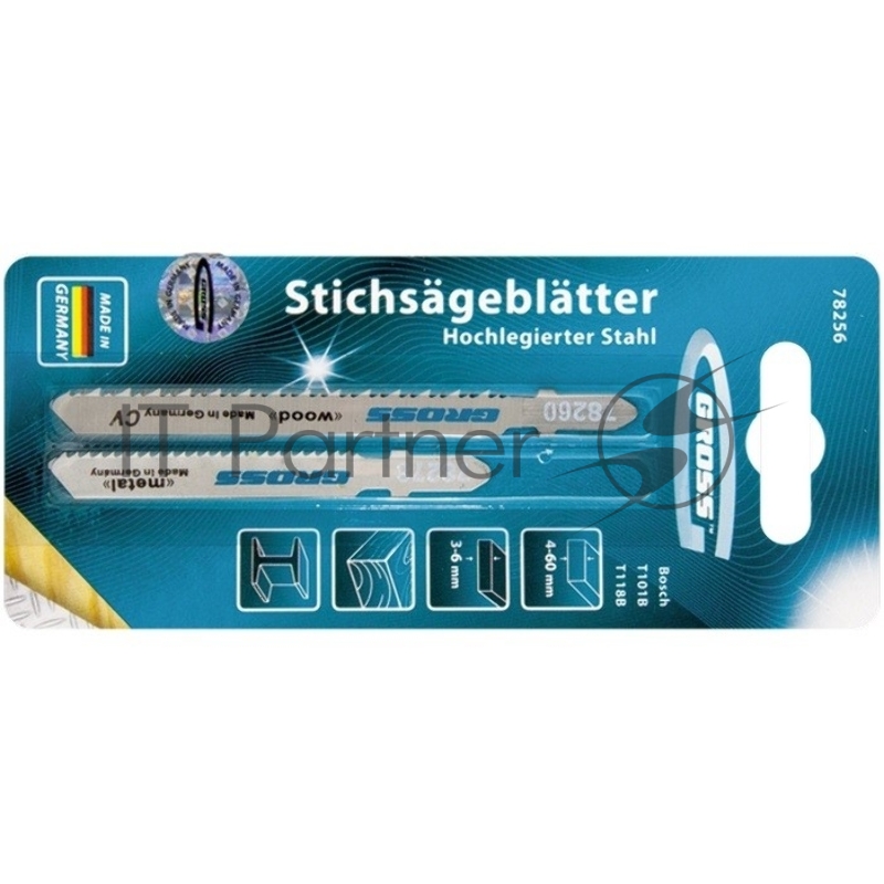 Набор полотен для электролобзика универсальный, 2шт.// Gross