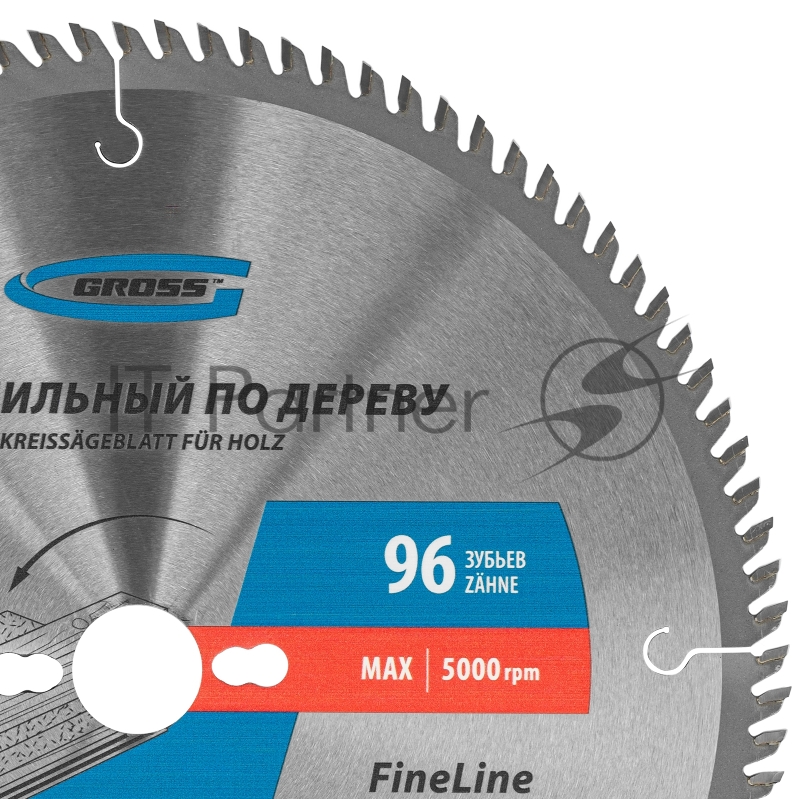 Пильный диск по дереву ф305 х 30 мм, 96 зубьев// Gross
