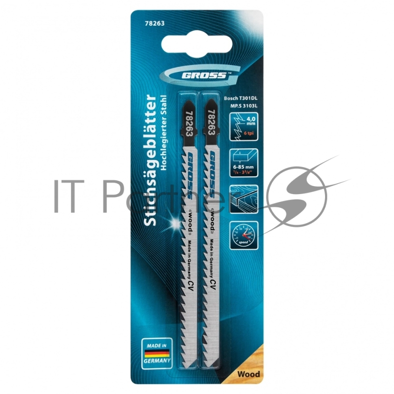 Полотна для электролобзика по дереву, 2 шт. ( 3103L - T301DL )// Gross