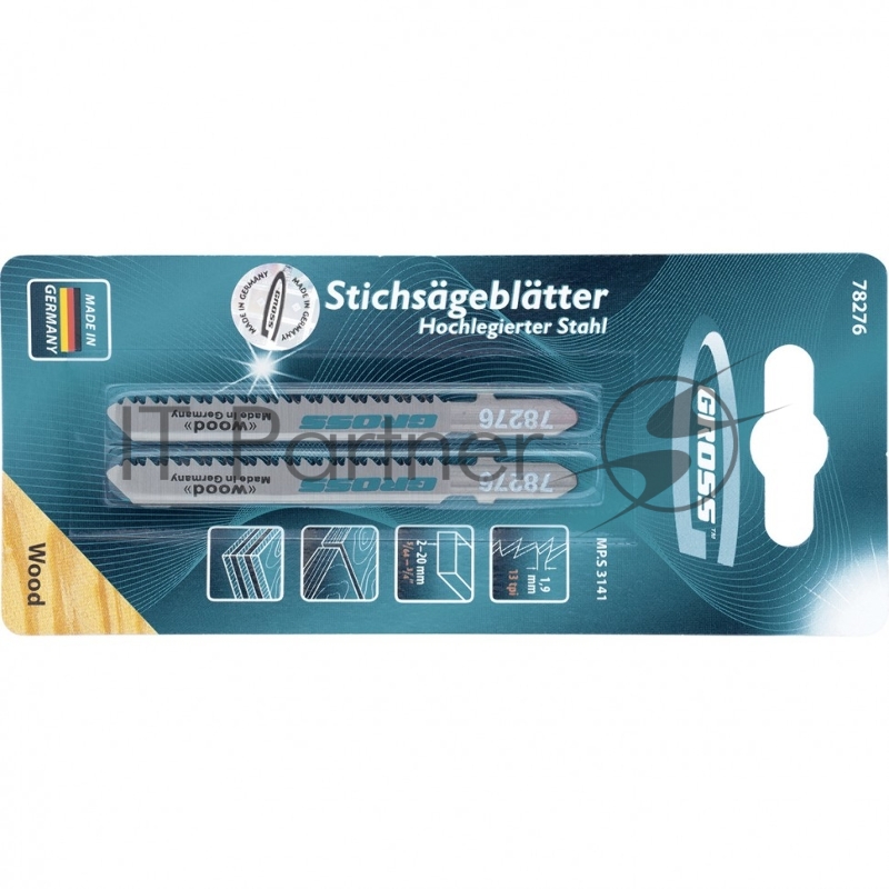 Полотна для электролобзика по дереву, 2 шт. ( 3141 )// Gross