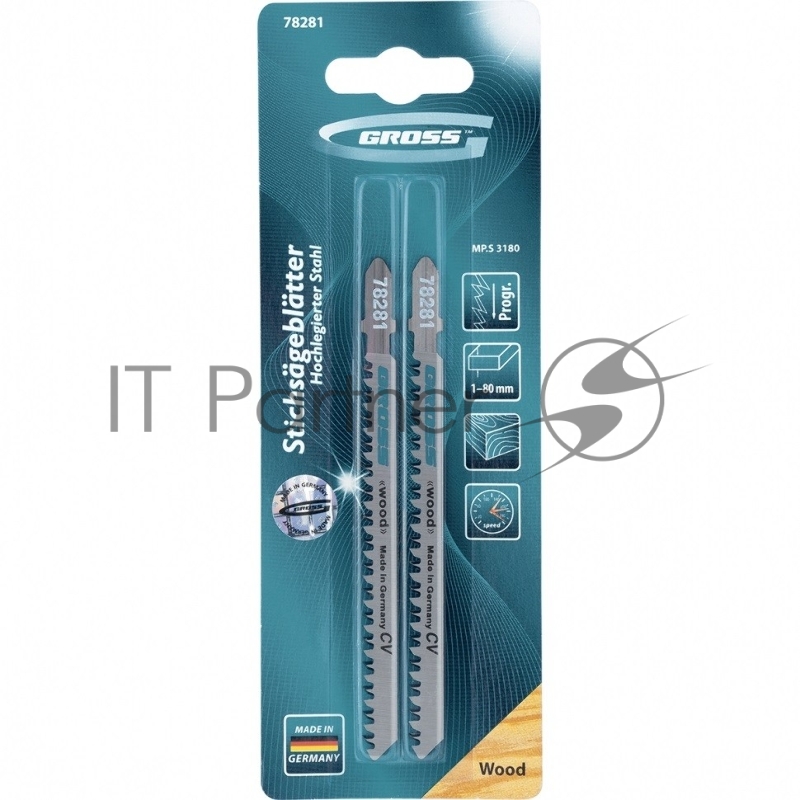 Полотна для электролобзика по дереву, 2 шт. ( 3180 )// Gross