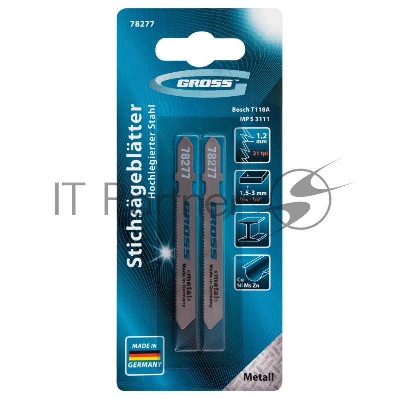 Полотна для электролобзика по металлу, 2 шт.( 3111 - T118A )// Gross