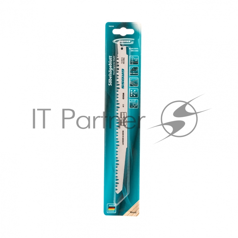 Полотна по дереву для сабельной пилы 4052 - S1531L, 210 x 5-6,5 мм, фигур. рез, 2 шт// Gross