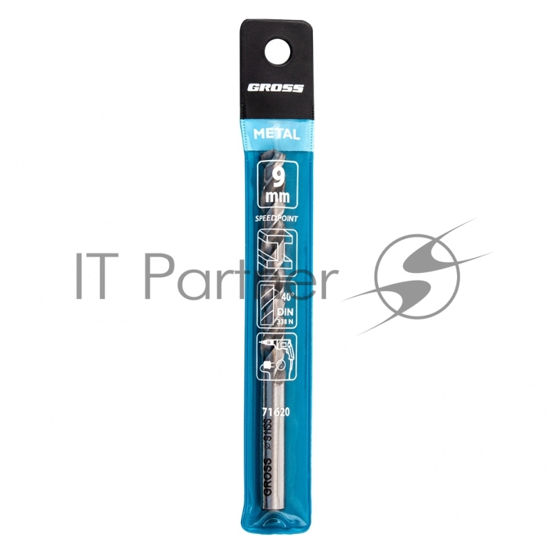 Сверло спиральное по металлу 9,0 мм, HSS, 338 W// Gross