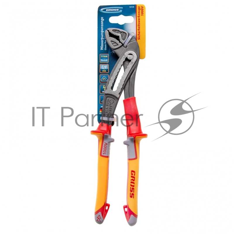 Клещи переставные, диэлектрические рукоятки до 1000 В, 240 мм// Gross