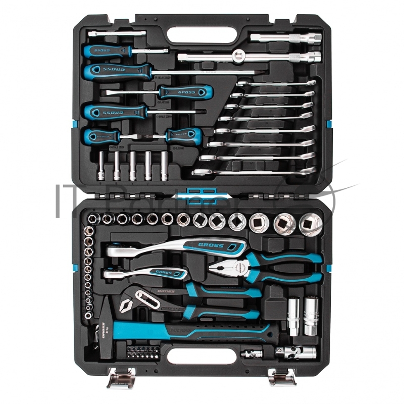 Набор инструментов 76 предметов, 120 зубьев, CrV1/4, 1/2// Gross