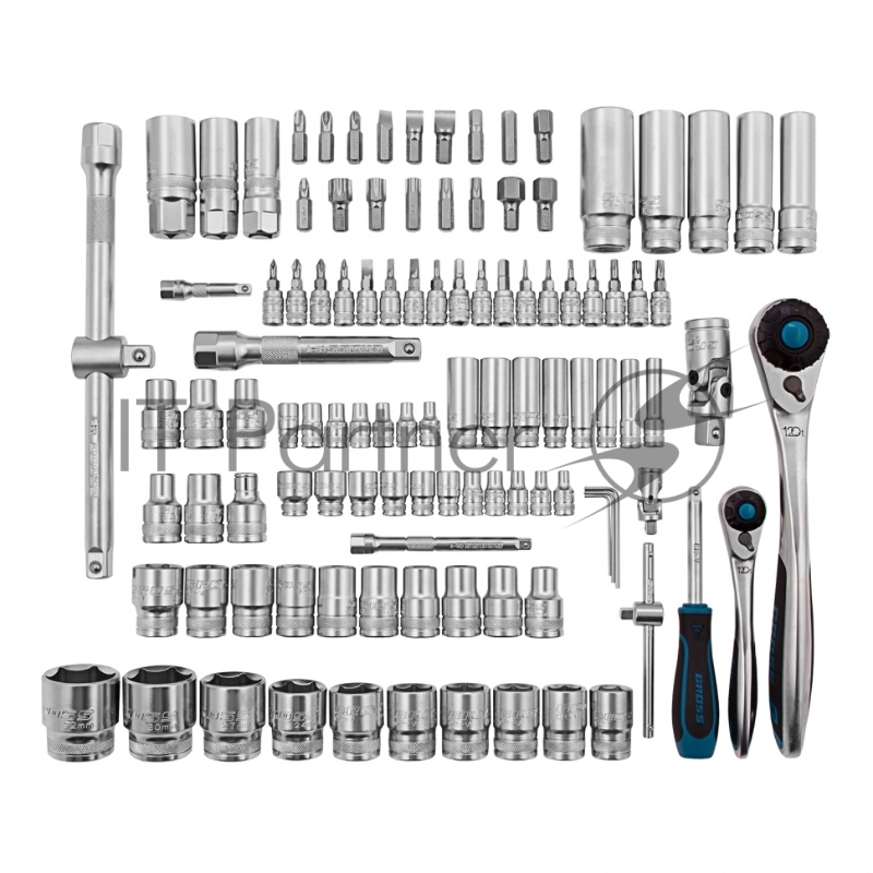 Набор инструментов 109 предметов, 120 зубьев, CrV 1/4, 1/2// Gross