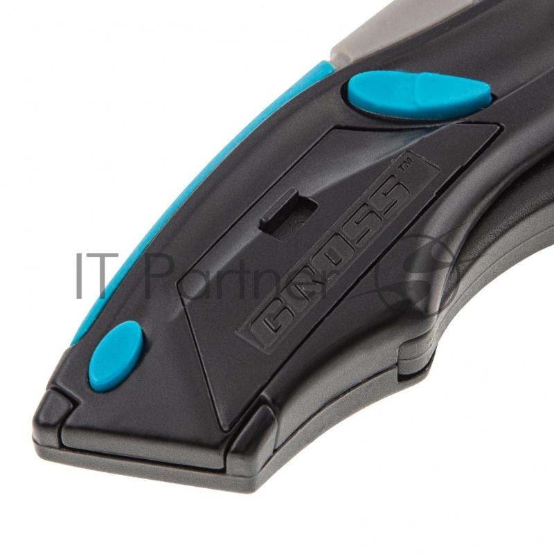 Нож,ремонтно-монтажный.трехком выброс/возврат лезвия пистол типа,170мм, 5 з.л// Gross