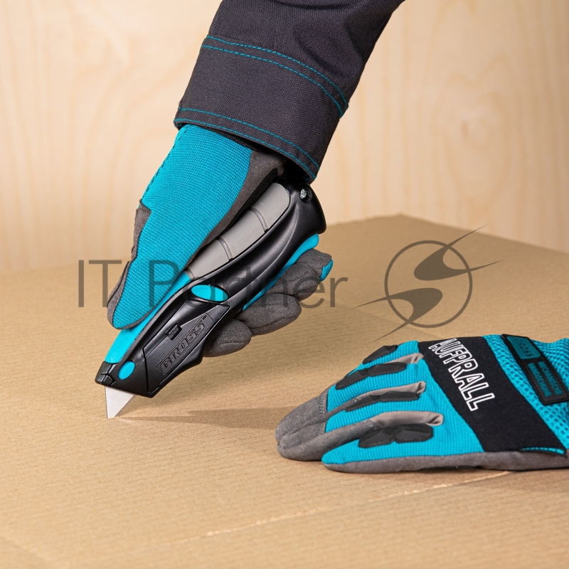 Нож,ремонтно-монтажный.трехком выброс/возврат лезвия пистол типа,170мм, 5 з.л// Gross