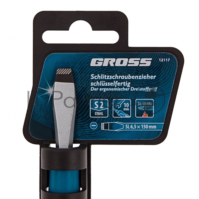 Отвертка SL6,5 x 150 мм, S2, трехкомпонентная рукоятка// Gross