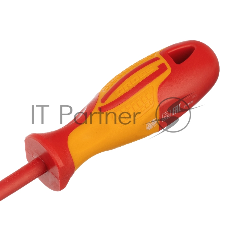 Отвертка диэлектрическая PH1х80 мм, CrMo, до 1000 В, двухкомпонентная рукоятка// Gross