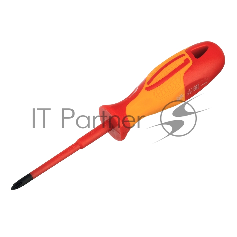 Отвертка диэлектрическая PH1х80 мм, CrMo, до 1000 В, двухкомпонентная рукоятка// Gross