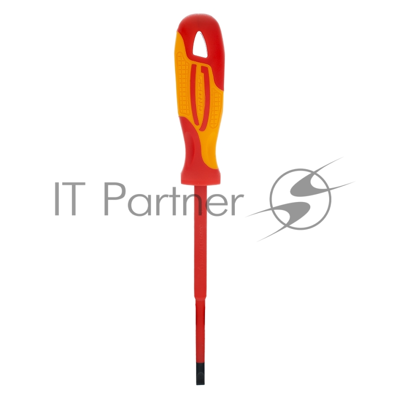 Отвертка диэлектрическая SL5,5х125 мм, CrMo, до 1000 В, двухкомпонентная рукоятка// Gross