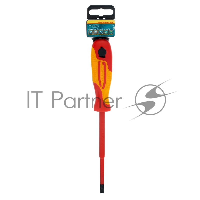 Отвертка диэлектрическая SL5,5х125 мм, CrMo, до 1000 В, двухкомпонентная рукоятка// Gross