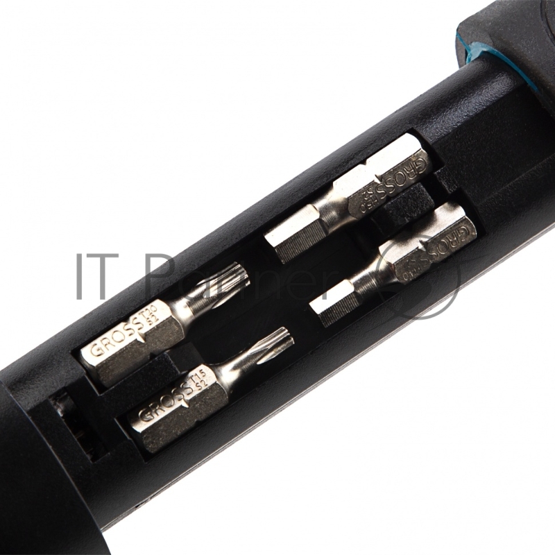 Отвертка реверсивная с револьверным механизмом, 11 шт., сталь S2// Gross