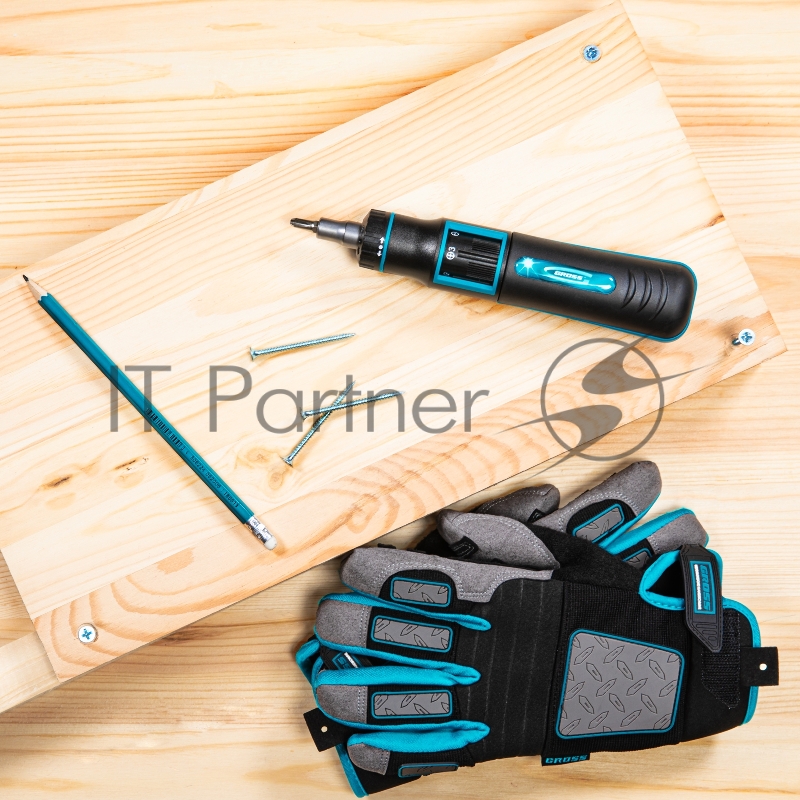 Отвертка реверсивная с револьверным механизмом, 11 шт., сталь S2// Gross