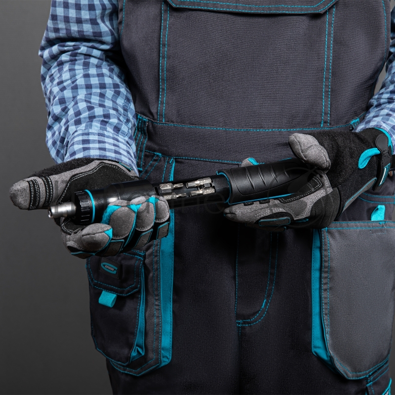 Отвертка реверсивная с револьверным механизмом, 11 шт., сталь S2// Gross