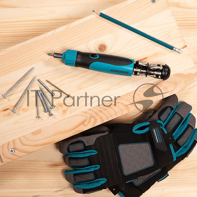 Отвертка реверсивная, механизм SmartPush, 12 шт., S2// Gross