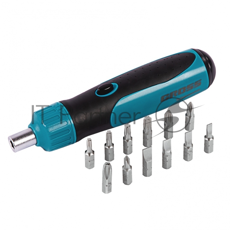 Отвертка реверсивная, механизм SmartPush, 12 шт., S2// Gross