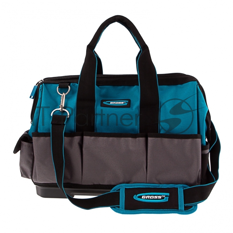 Сумка для инструмента Handwerker, 26 карманов, пластик. дно, наплечный ремень, 400х225х310мм// Gross