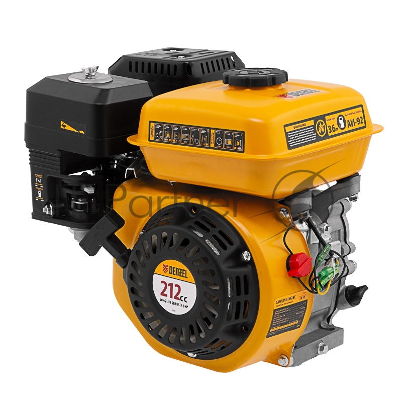 Двигатель бензиновый RX-17K, 7 л.с., 212 см3, горизонтальный вал шпонка 19 мм// Denzel