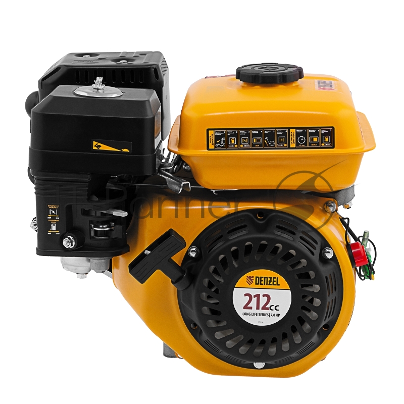 Двигатель бензиновый RX-17K, 7 л.с., 212 см3, горизонтальный вал шпонка 19 мм// Denzel